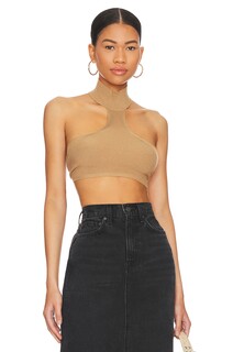 Топ superdown Kiara Backless Crop, цвет Solid Taupe