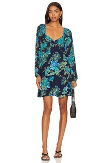 Платье мини FAITHFULL THE BRAND Amias, цвет Escala Floral &amp; Navy