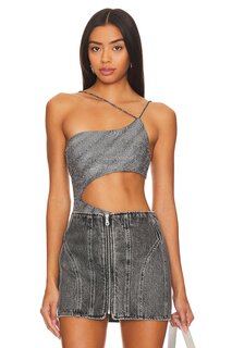 Боди superdown Tahlia Cut Out, серебряный