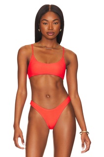 Топ бикини superdown Mia Ribbed, цвет Coral