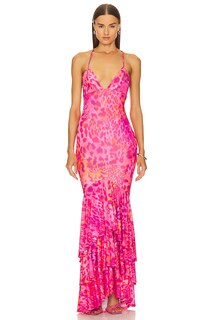Платье макси Michael Costello x REVOLVE Suvi, цвет Pink Leopard