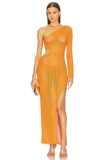 Платье макси Michael Costello x REVOLVE Seana Asym Maxi Knit Dress, оранжевый