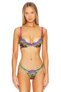 Бюстгальтер fleur du mal Carnival Embroidery Strappy Demi, цвет Multi