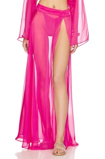 Юбка макси Shani Shemer Alaia Maxi Slit Skirt, розовый