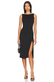 Платье Susana Monaco High Slit Sleeveless, черный