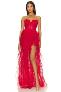 Платье For Love &amp; Lemons x REVOLVE Bustier Gown, красный