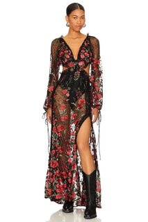 Платье макси For Love &amp; Lemons Araceli, цвет Black Multi