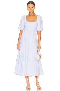 Платье миди MINKPINK Milani Tiered, цвет Blue &amp; White