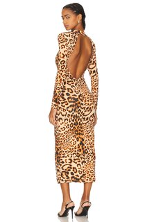 Платье ROTATE Cheetah Long, цвет Almond Comb