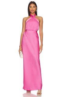 Платье MINKPINK x REVOLVE Finlay Halter Neck Gown, розовый