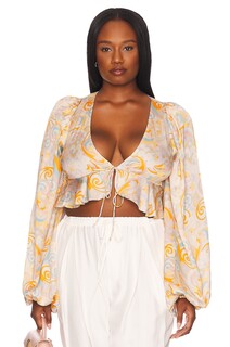 Топ For Love &amp; Lemons Marcia Crop, желтый