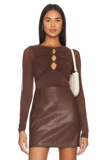 Топ MINKPINK Allure Mesh, цвет Chocolate