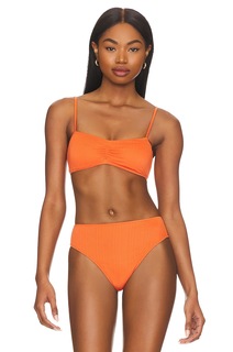 Топ бикини Frankies Bikinis Cleo Plisse, цвет Marigold