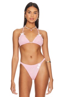 Топ Frankies Bikinis X Guizio Tide Knit, цвет Slipper Pink