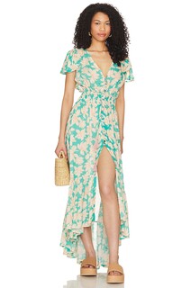 Платье макси Tiare Hawaii New Moon, цвет Floral Teal