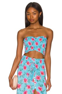 Топ Tiare Hawaii Hollie Sleeveless, цвет Aloha Floral Turquoise