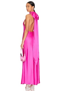 Платье MISHA Evianna Satin Gown, цвет Hot Pink