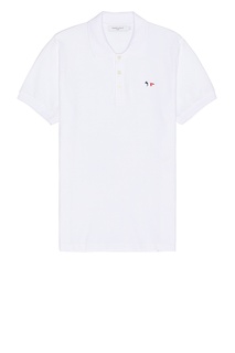 Рубашка Maison Kitsune Tricolor Fox Patch Polo, белый