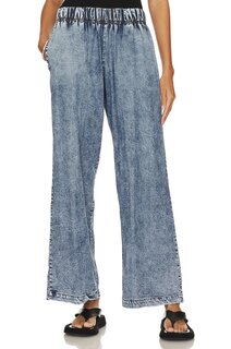 Брюки Michael Lauren Mabel Wide Leg With Pocket, цвет Acid Denim