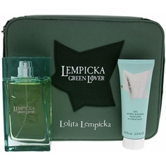 Green Lover для мужчин Подарочный набор из 3 предметов 3,4 унции Edt спрей 2,5 унции гель после бритья, Lolita Lempicka
