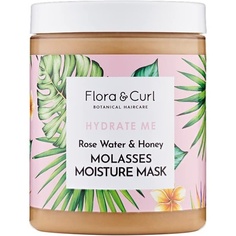 Hydrate Me Увлажняющая маска для волос с розовой водой и медовой патокой — крем для кудрявых волос для глубокого кондиционирования, Flora &amp; Curl