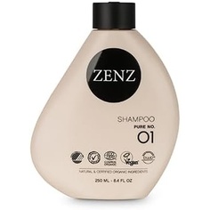 Шампунь Pure No. 01, 250 мл, без ароматизаторов, с алоэ вера, органической кокосовой водой и маслом авокадо — повышает прочность волос и увлажняет — не содержит силикона — для всех типов волос, Zenz