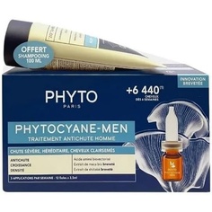 Фитофитоциановое средство против выпадения волос 12 х 3,5 мл + подарочный фитоциановый шампунь для мужчин 100 мл, Fotopharmacy