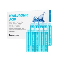 Филлер для волос Super Aqua с гиалуроновой кислотой, 13 мл х 10 шт., Farm Stay