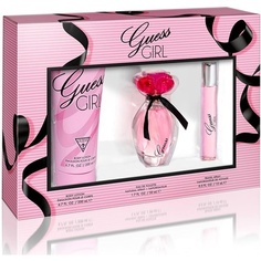 Girl By For Women Подарочный набор из 3 предметов 3,4 унции Edt спрей 0,5 унции Edt спрей 6,7 унций лосьона для тела, Guess