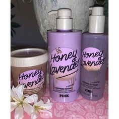 Лосьон/скраб/масло для тела с розовым медом и лавандой, новый набор трио, Victoria&apos;S Secret