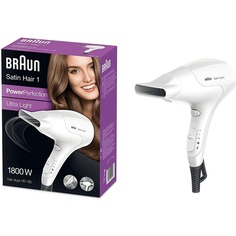 Фен Satin Hair 1 Power Perfection с насадкой для укладки Hd180 Белый, Braun