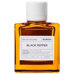 Туалетная вода Black Pepper для мужчин, дерматологически протестированная, веганская, 50 мл, Korres