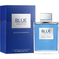 Туалетная вода Blue Seduction для мужчин, стойкий свежий и повседневный аромат с древесными и водными нотами, идеально подходит для повседневного ношения, 200 мл, Antonio Banderas