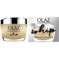 Olas Total Effects Whip Active Moisturizing Cream Крем для лица с легкой воздушной текстурой для тех, кто хочет молодую и сияющую кожу, не отказываясь от легкости 50 мл, Olay