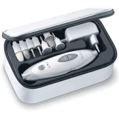 Электрический маникюрный/педикюрный набор Sma 35 с 7 насадками для ухода за ногтями, белый/серебристый, Sanitas