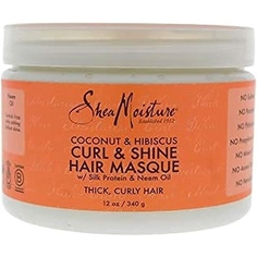 Маска для кудрявых и блестящих волос с кокосом и гибискусом, 12 унций, Shea Moisture