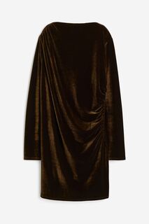 Платье H&amp;M Gathered Jersey, темно-оливковый H&M