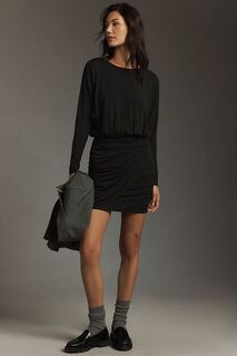 Мини-платье Velvet by Graham &amp; Spencer Addy с длинными рукавами, черный