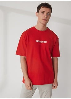 Красная мужская футболка с круглым вырезом Gmg Fırenze