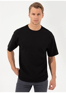 Простая черная мужская футболка с круглым вырезом Pierre Cardin