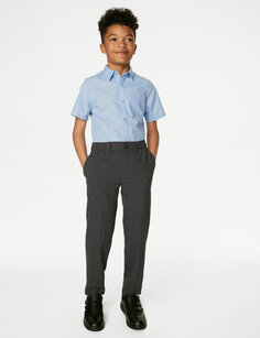 Свободные эластичные школьные брюки для мальчиков (2–18 лет) Marks &amp; Spencer, серый
