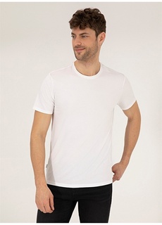 Белая мужская футболка с круглым вырезом Pierre Cardin