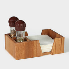 Салфетница - органайзер деревянная на 3 отделения adelica, 14×21,5×7 см, бук