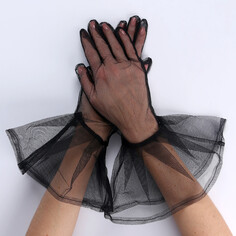 Карнавальный аксессуар- перчатки прозрачные с длинной юбочкой, цвет черный Страна Карнавалия
