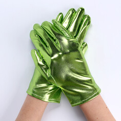 Карнавальный аксессуар- перчатки , цвет зеленый металлик,искусственная кожа Страна Карнавалия