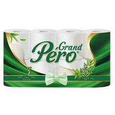 Бумага туалетная Pero Зеленый чай 3 слоя 8 рулона ПЕРО