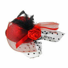 Шляпка Yiwu shenkun craftwo коктейль цилиндр красная