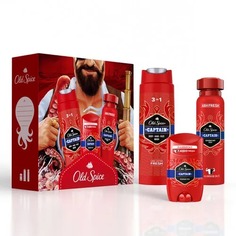 Набор подарочный Old Spice Captain мужской гель, дезодорант-стик, спрей