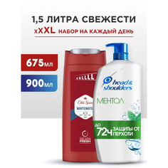 Набор подарочный Head & Shoulders Для мужчин Шампунь от перхоти Ментол 900 мл + Гель для душа Whitewater 675 мл