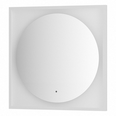 Зеркало Defesto Еclipse 70х70 15W белая рама, с LED-подсветкой, ИК выключатель, теплый свет